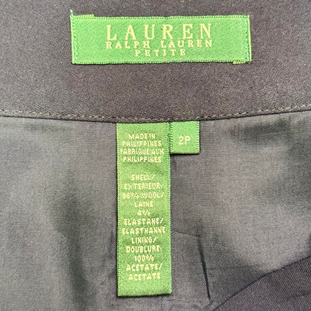lauren ralph lauren navy blue pencil skirt with pearl toned buttons - Picture 5 of 8